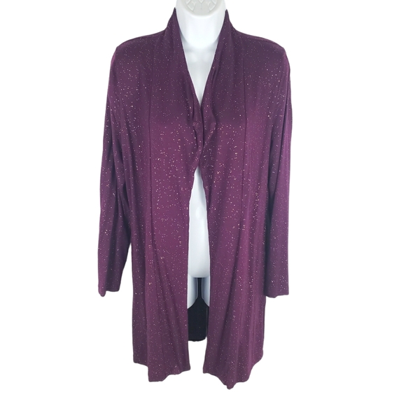 Soma Other - Soma Open Front Wrap Robe Cardigan Size Small Purple with Gold Speck